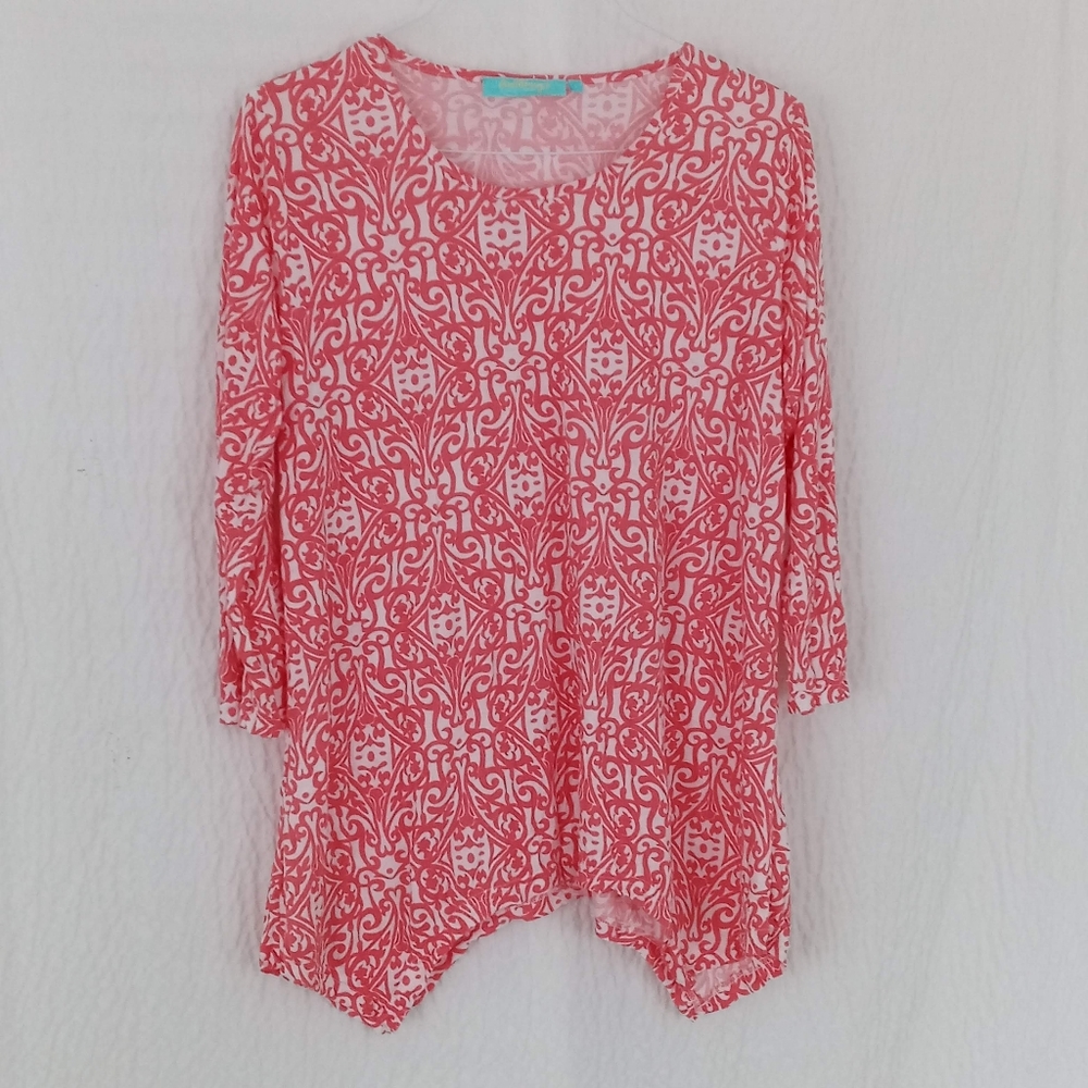 Anthony's Coral Print Top S/M